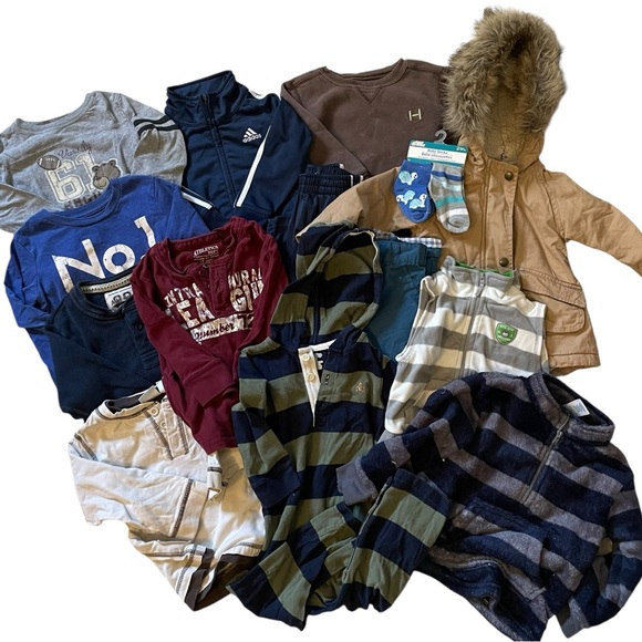 Bundle of 14 Items Boys 18-24 Months Winter Spring Clothing - Picture 1 of 16